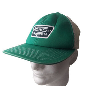 VANS Classic Patch Trucker Hat Green One Size Adjustable Mesh Snap Back Skater